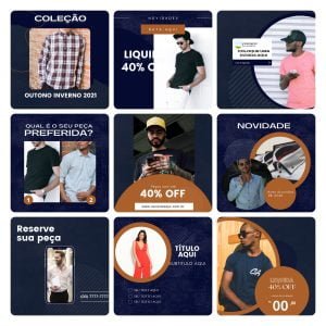 Pack Canva Moda Masculina 30 Modelos Editáveis+ Bônus