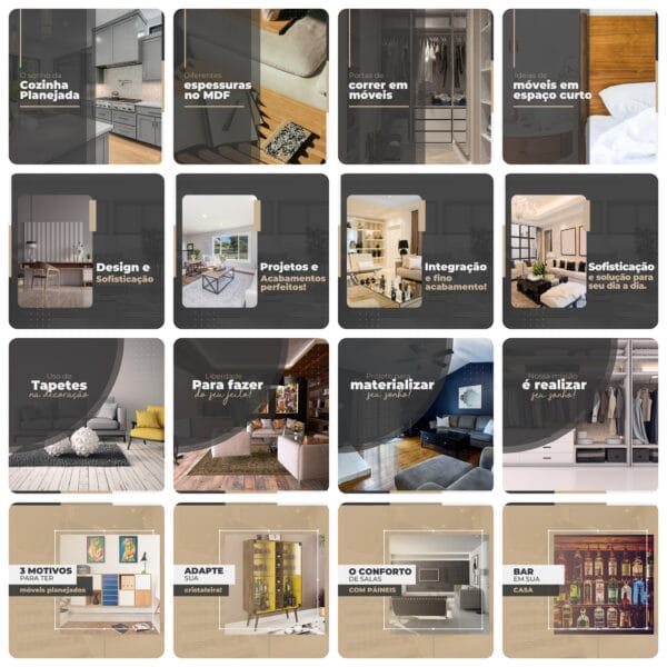 Pack Canva Móveis Planejados 200 Modelos Editáveis+ Legendas
