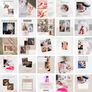 Pack Canva Nail Design 25 Modelos Editáveis+ Bônus