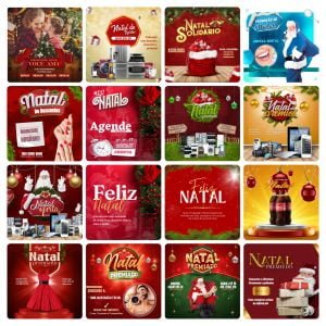 Pack Canva Natal 108 Modelos Editáveis+ Bônus
