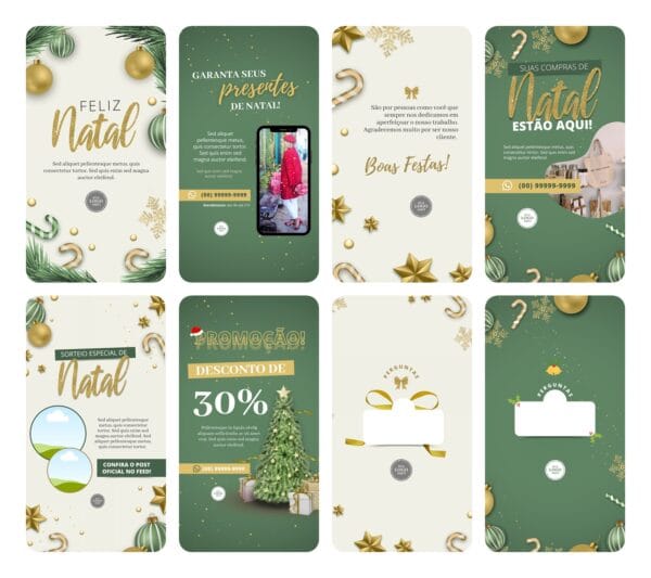 Pack Canva Natal 150 Modelos EditáveisMídias Sociais + Bônus