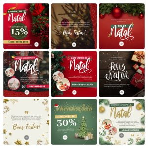 Pack Canva Natal 2.0 18 Modelos Editáveis+ 8 Capa Destaques