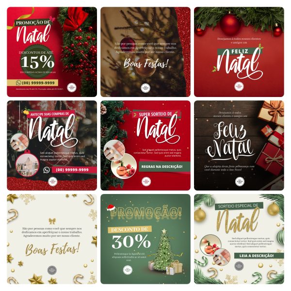 Pack Canva Natal 2.0 18 Modelos Editáveis+ 8 Capa Destaques