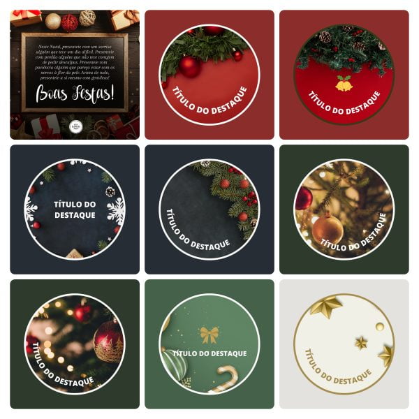 Pack Canva Natal 2.0 18 Modelos Editáveis+ 8 Capa Destaques