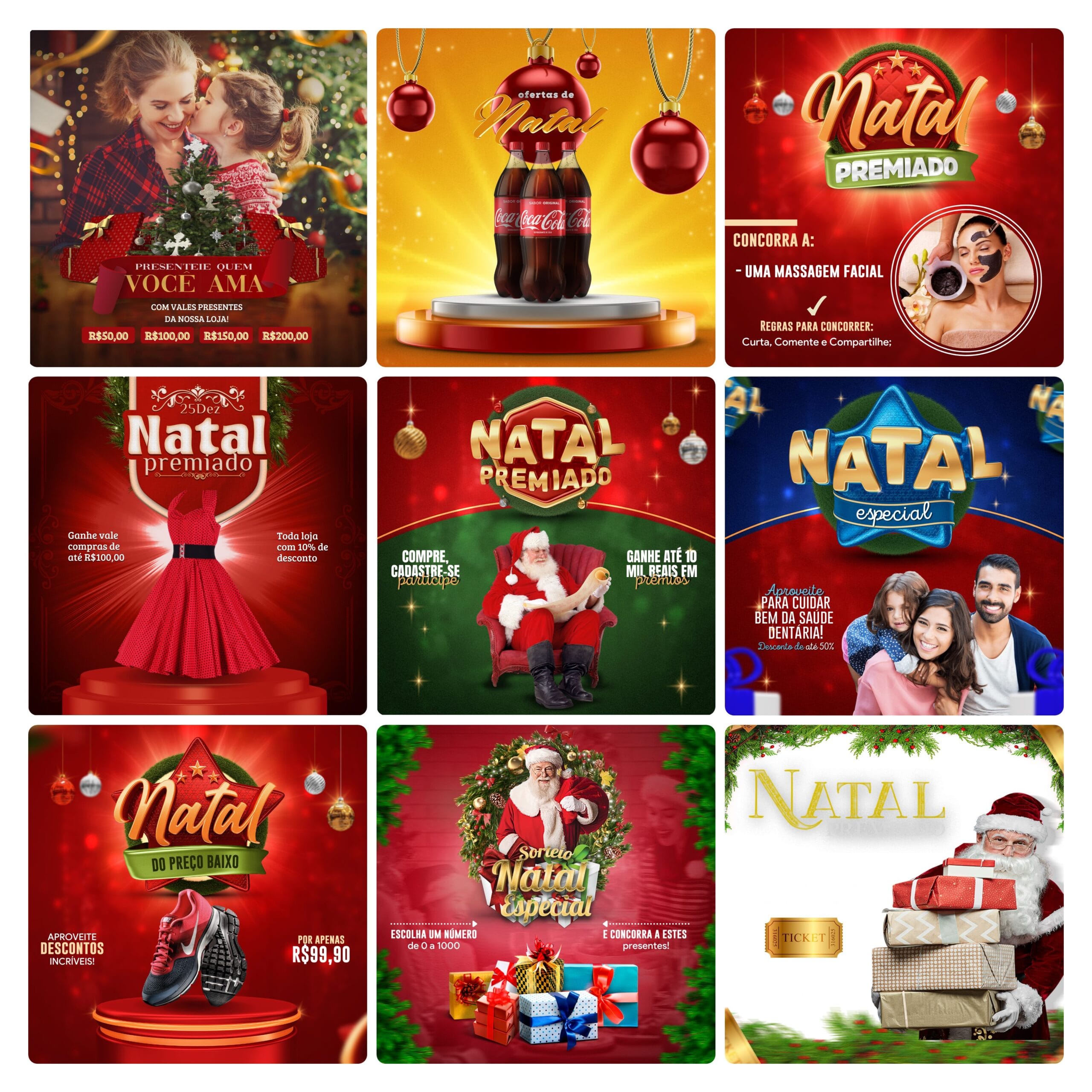 Pack Canva Natal 30 Modelos Editáveis+ Bônus 2 Pack Canva Natal 30 Modelos Editáveis+ Bônus