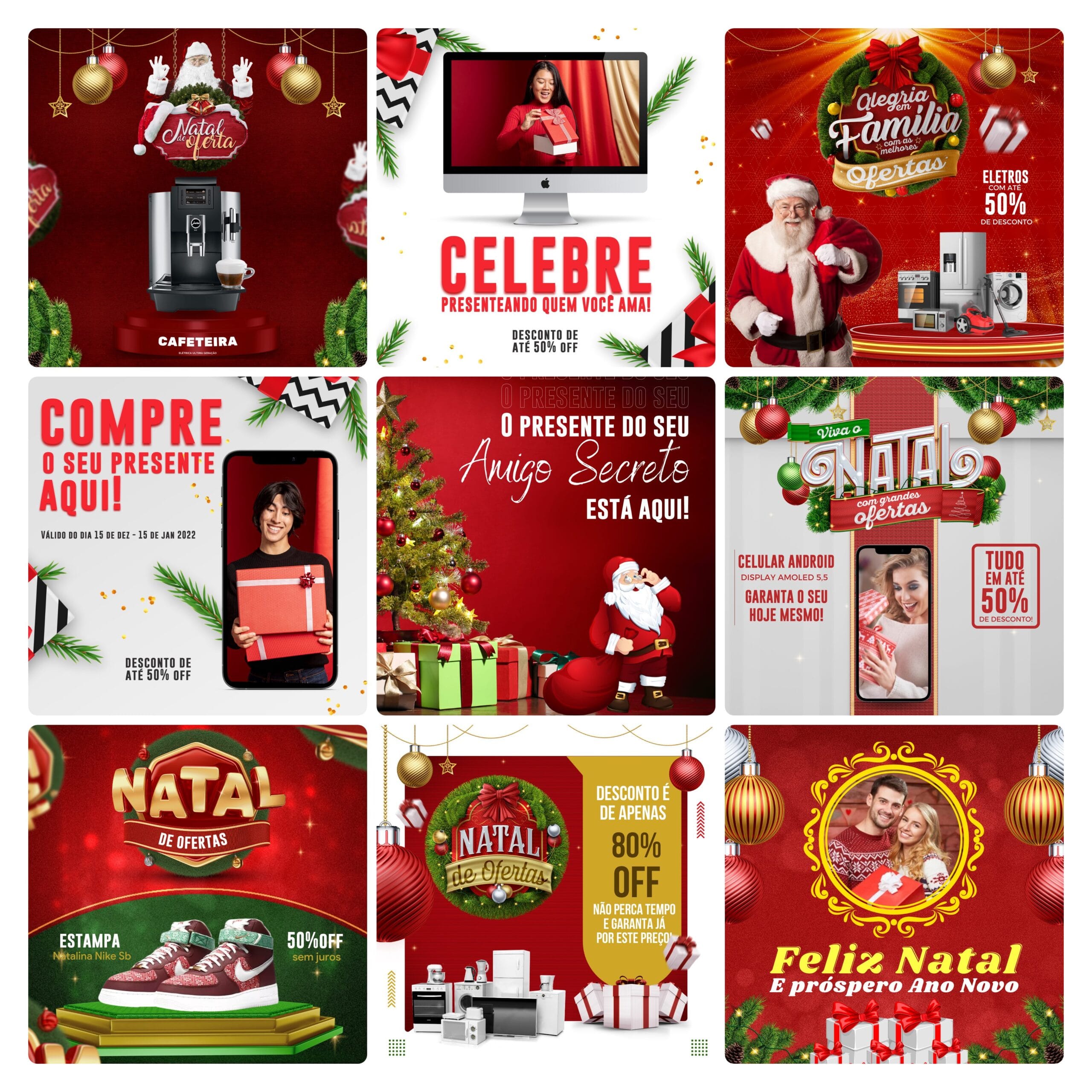 Pack Canva Natal 30 Modelos Editáveis+ Bônus 3 Pack Canva Natal 30 Modelos Editáveis+ Bônus