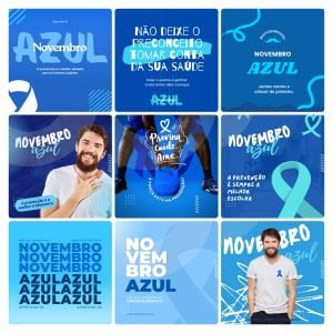 Pack Canva Novembro Azul 30 Modelos Editáveis+ Bônus