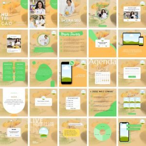 Pack Canva Nutrição Nutricionista 25 Modelos Editáveis+ Bônus