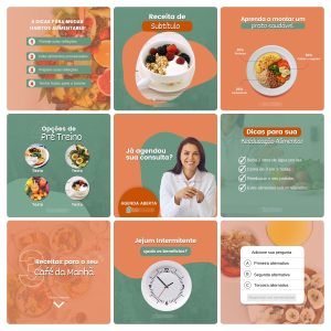 Pack Canva Nutricionista 100 Modelos Editáveis+ Bônus