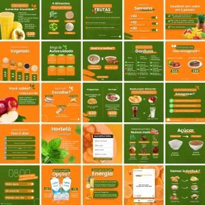 Pack Canva Nutricionista Nutrição 2.0 50 Modelos Editáveis+ Bônus