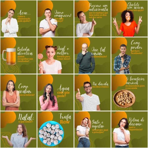 Pack Canva Nutricionista Nutrição 200 Modelos Editáveis+ Legendas