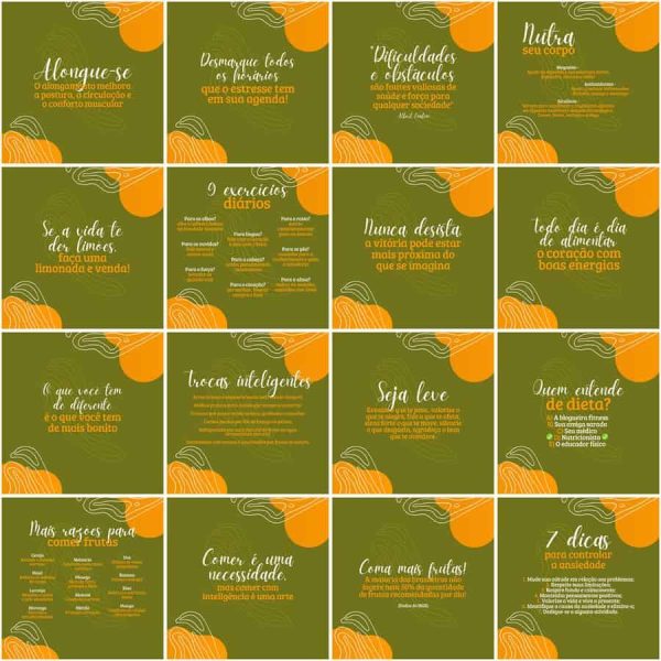Pack Canva Nutricionista Nutrição 200 Modelos Editáveis+ Legendas