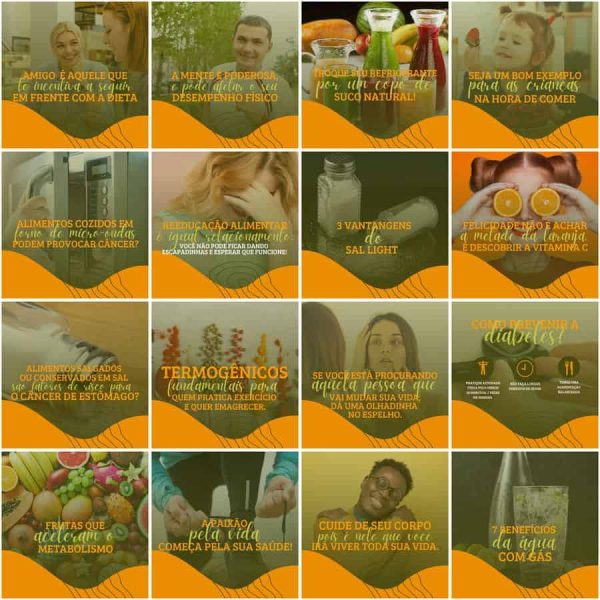 Pack Canva Nutricionista Nutrição 200 Modelos Editáveis+ Legendas