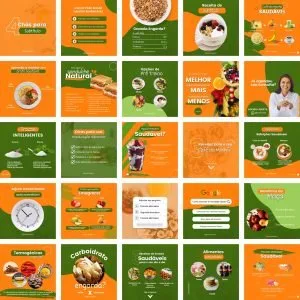 Pack Canva Nutricionista Nutrição 50 Modelos Editáveis+ Bônus