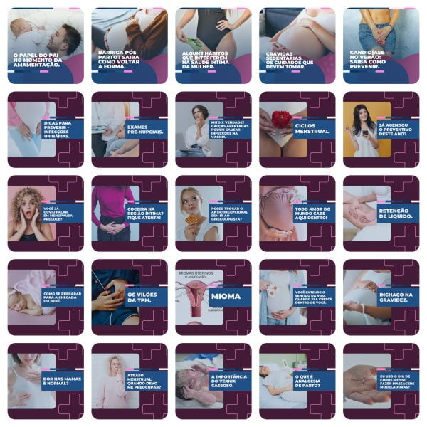 Pack Canva Obstetrícia Ginecologista 200 Modelos Editáveis+ Legendas
