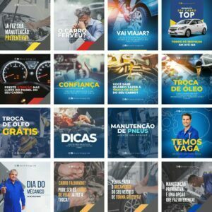 Pack Canva Oficina Mecânica Mecânico 40 Modelos Editáveis+ Bônus