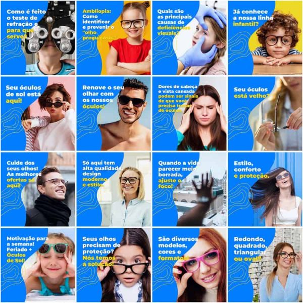 Pack Canva Óticas Oftalmologia 200 Modelos Editáveis+ Legendas