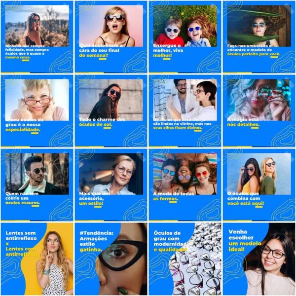Pack Canva Óticas Oftalmologia 200 Modelos Editáveis+ Legendas