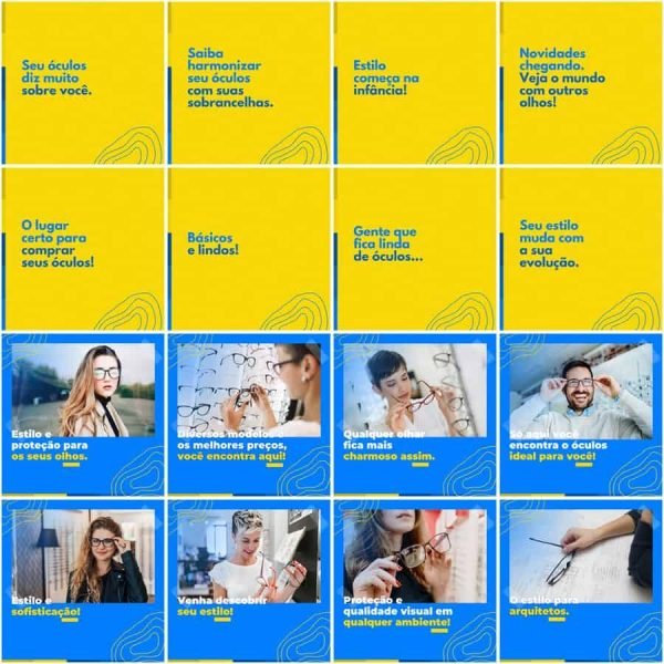 Pack Canva Óticas Oftalmologia 200 Modelos Editáveis+ Legendas