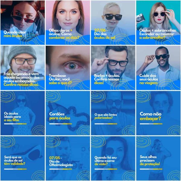 Pack Canva Óticas Oftalmologia 200 Modelos Editáveis+ Legendas