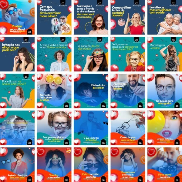 Pack Canva Óticas Oftalmologista 340 Modelos Editáveis+ Bônus