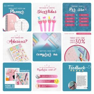 Pack Canva Papelaria 30 Modelos Editáveis+ Bônus