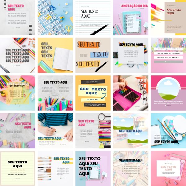 Pack Canva Papelaria Livraria 2.0 25 Modelos Editáveis+ Bônus