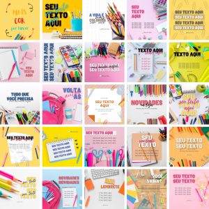 Pack Canva Papelaria Livraria 25 Modelos Editáveis+ Bônus