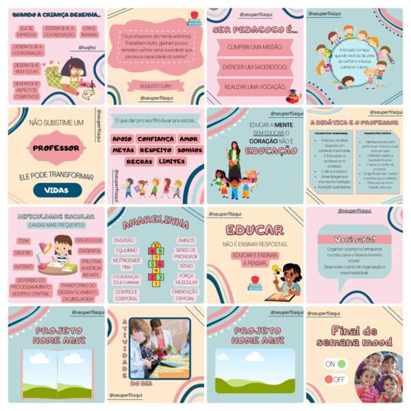 Pack Canva Pedagoga 100 Modelos Editáveis+ Bônus