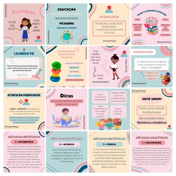 Pack Canva Pedagoga 100 Modelos Editáveis+ Bônus