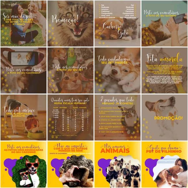 Pack Canva Pet Shop 200 Modelos Editáveis+ Legendas