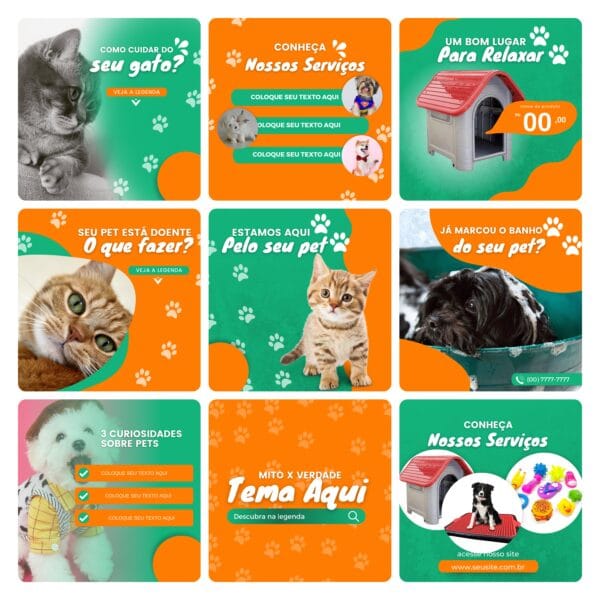 Pack Canva Pet Shop 30 Modelos Editáveis+ Bônus