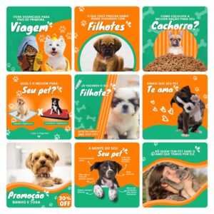 Pack Canva Pet Shop 30 Modelos Editáveis+ Bônus