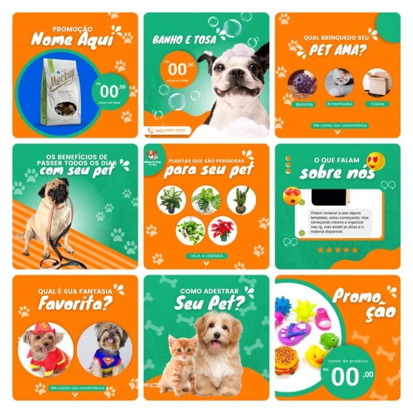 Pack Canva Pet Shop 30 Modelos Editáveis+ Bônus