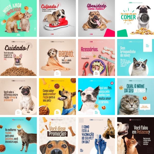Pack Canva pet Shop Petshop 39 Modelos Editáveis+ Bônus