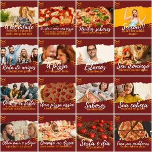 Pack Canva Pizzaria Pizza 200 Modelos Editáveis+ Legendas