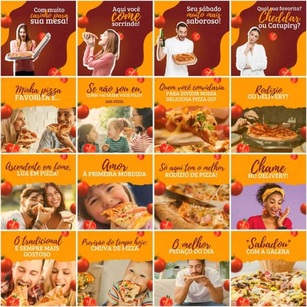 Pack Canva Pizzaria Pizza 200 Modelos Editáveis+ Legendas