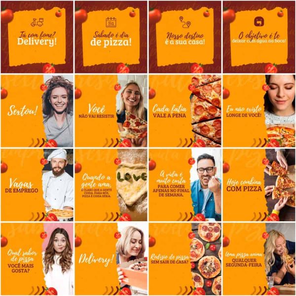 Pack Canva Pizzaria Pizza 200 Modelos Editáveis+ Legendas