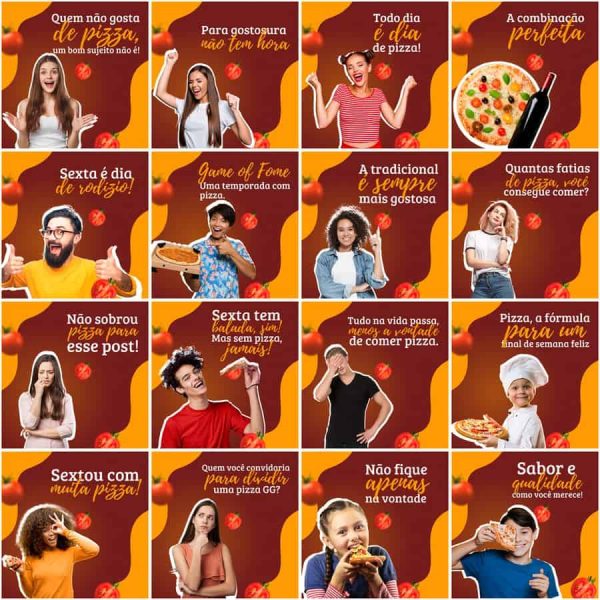 Pack Canva Pizzaria Pizza 200 Modelos Editáveis+ Legendas