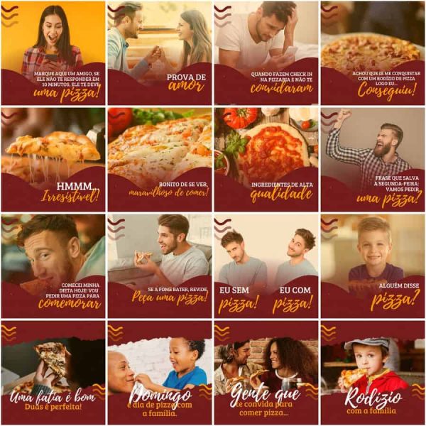 Pack Canva Pizzaria Pizza 200 Modelos Editáveis+ Legendas