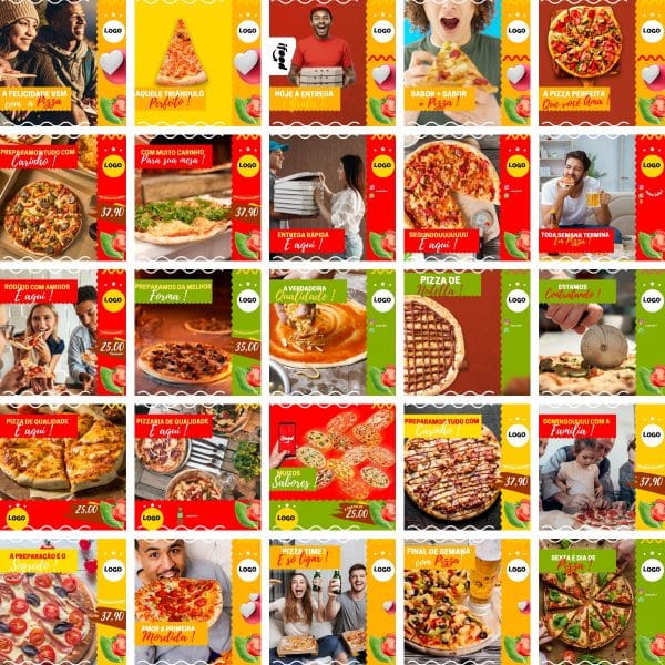 Pack Canva Pizzaria Pizza 400 Modelos Editáveis+ Bônus