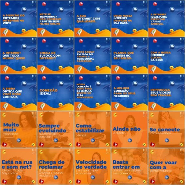 Pack Canva Provedor de Internet 200 Modelos Editáveis+ Legendas