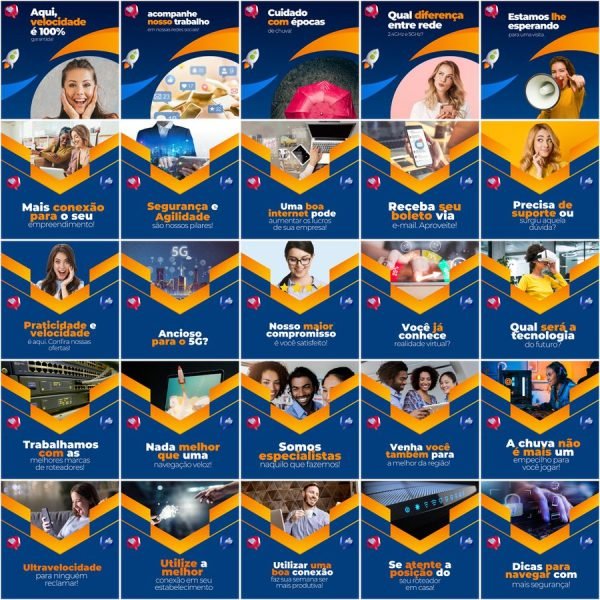 Pack Canva Provedor de Internet 200 Modelos Editáveis+ Legendas