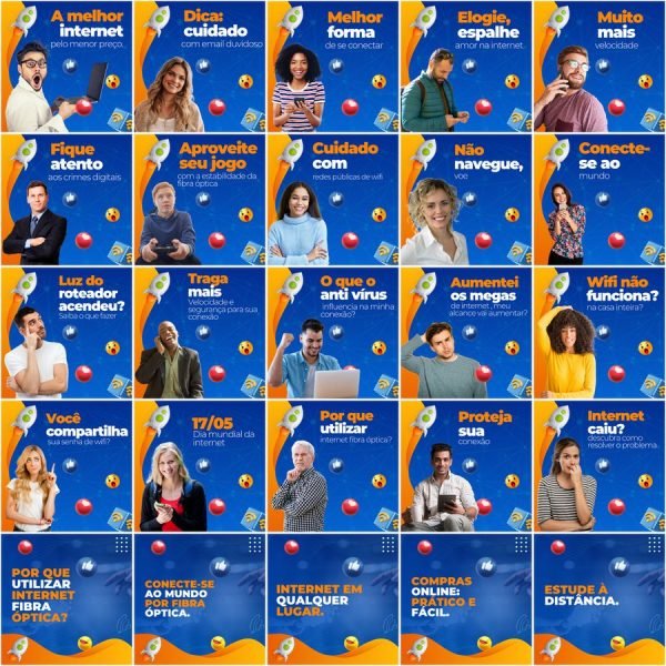 Pack Canva Provedor de Internet 200 Modelos Editáveis+ Legendas