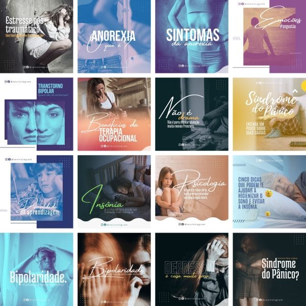 Pack Canva Psicologia Psicologo 30 Modelos Editáveis+ Bônus