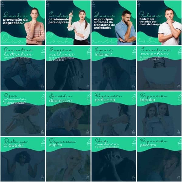 Pack Canva Psicólogo Psicologia 200 Modelos Editáveis+ Legendas