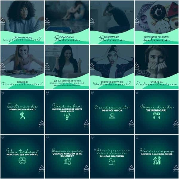 Pack Canva Psicólogo Psicologia 200 Modelos Editáveis+ Legendas
