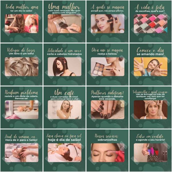 Pack Canva Salão de Beleza 200 Modelos Editáveis+ Legendas