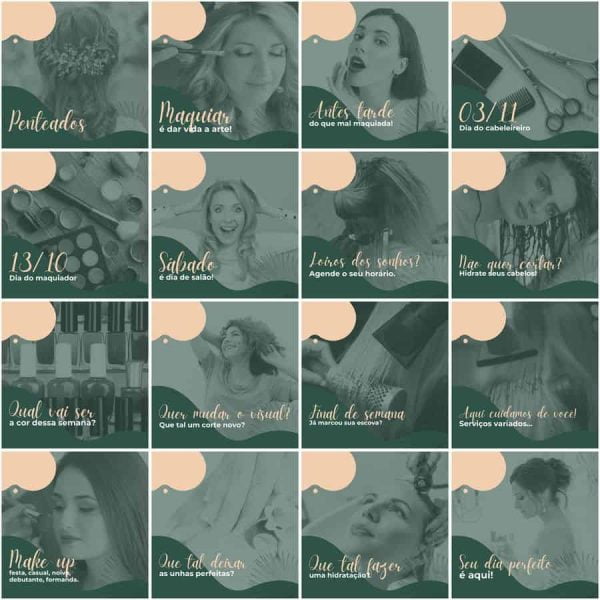 Pack Canva Salão de Beleza 200 Modelos Editáveis+ Legendas
