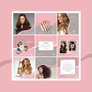 Pack Canva Salão de Beleza Feminino 10 Modelos Editáveis+ Bônus